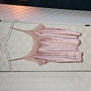 Pink velour tank top Junior's Size-M